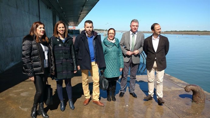 Visita a las obras de un pantalán en Punta Umbría (Huelva). 