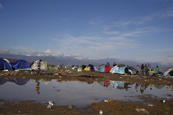 Campamento de refugiados en Idomeni