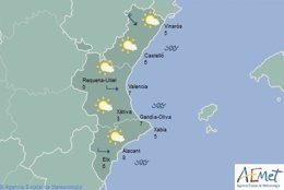 Predicción del tiempo para este domingo en la Comunitat
