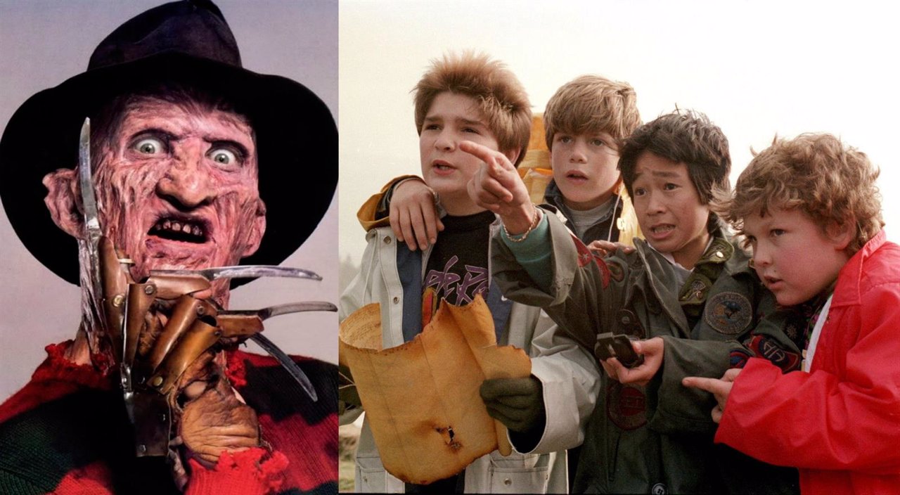 Collage con Freddy Krueger y Los Goonies