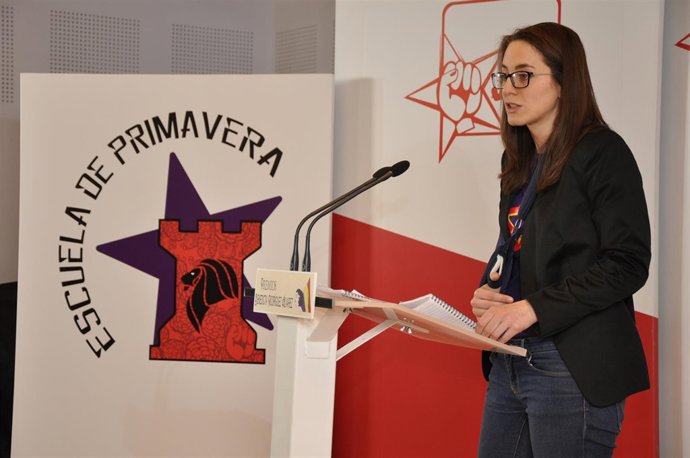 La secretaria regional de JJSS en un acto en Palencia