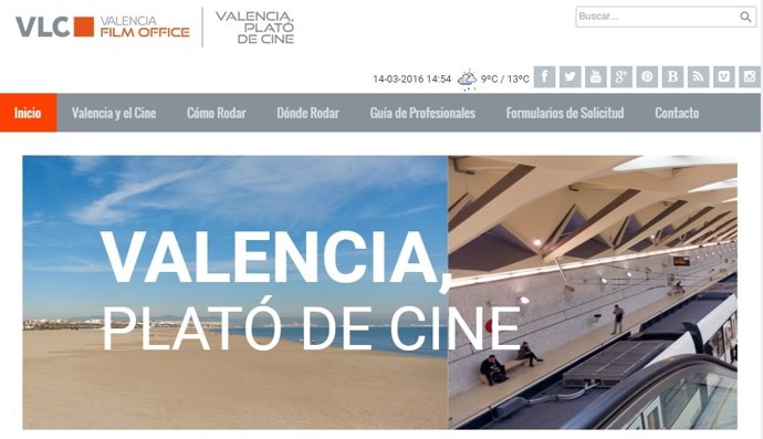 La web de la Valencia Film Office