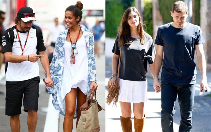 Lara Álvarez, Fernando Alonso, Sara Carboner y Casillas