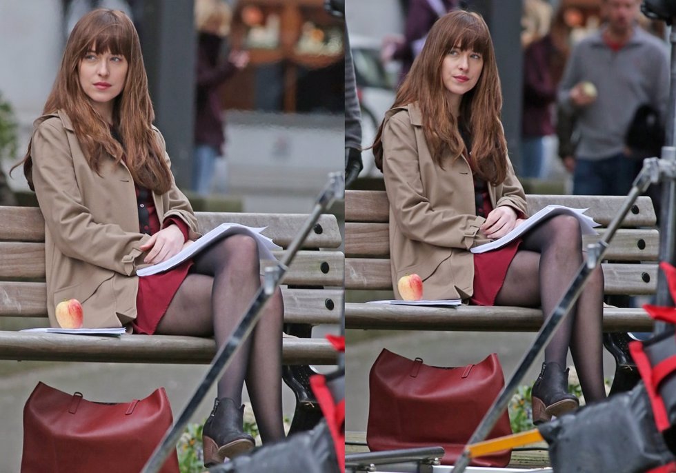 Dakota Johnson, piernas kilométricas en lo nuevo de 50 Sombras de Grey