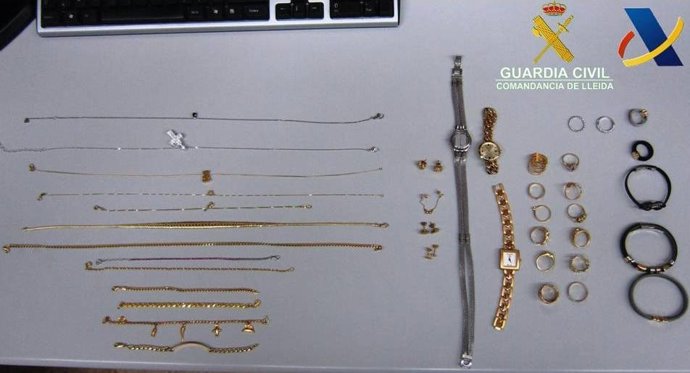 Joyas decomisadas por la Guardia Civil en Andorra