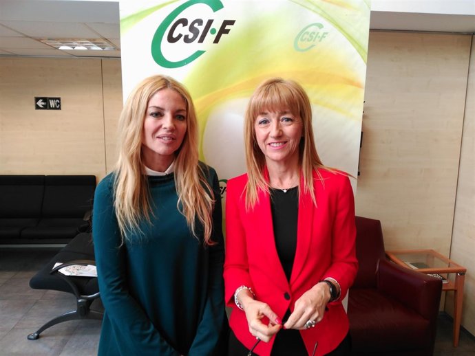 La presidenta del Observatorio del CGPJ, Angeles Carmona, y Marian Mur de CSIF