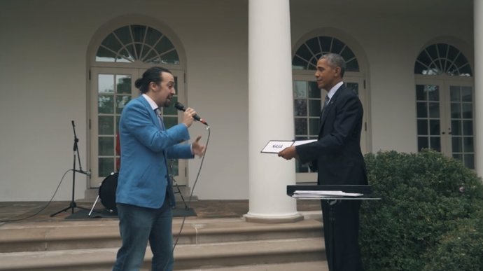 Obama participa en una actuación de rap en la Casa Blanca con Lin-Manuel Miranda
