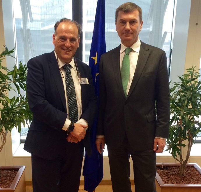 Javier Tebas y Andrus Ansip