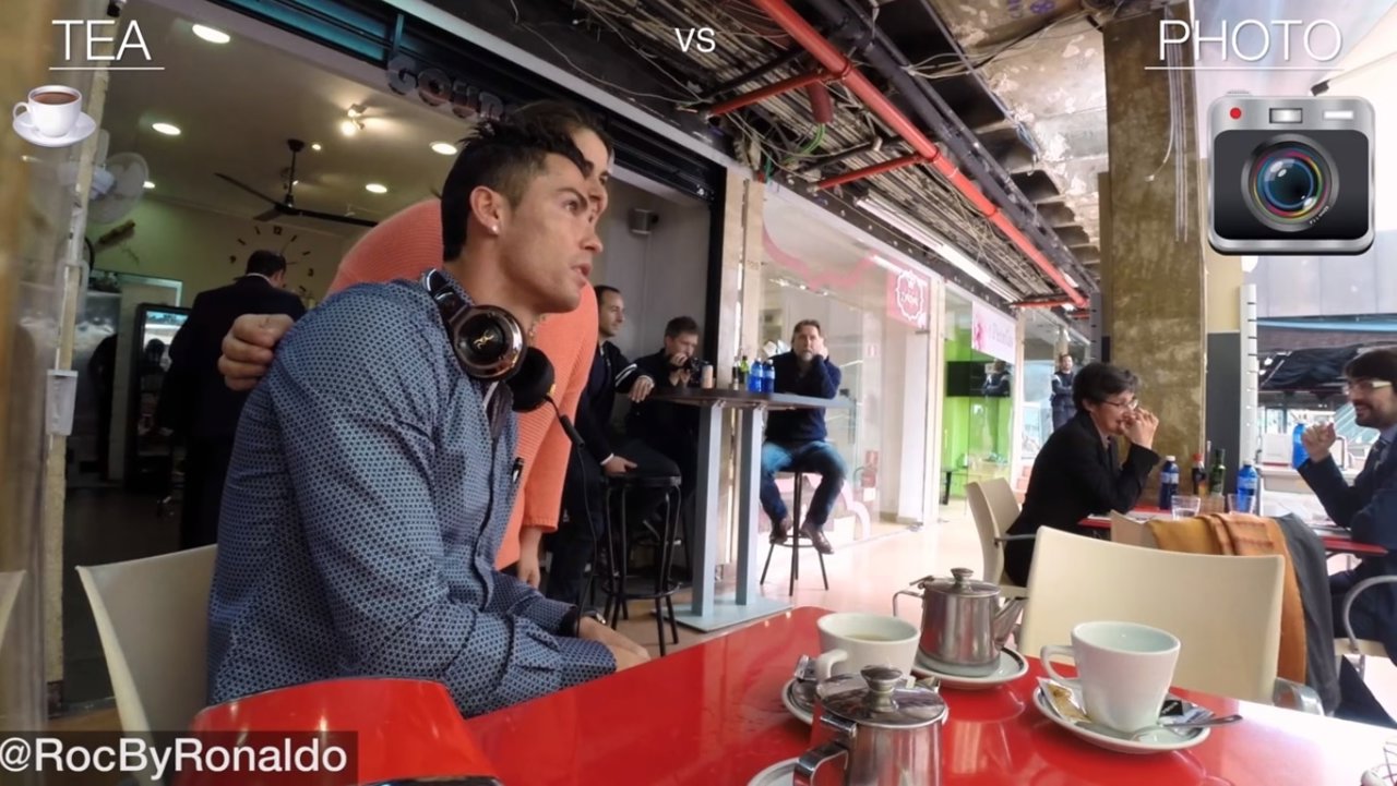 Cristiano Ronaldo acudió a un Centro Comercial a tomar una taza de té