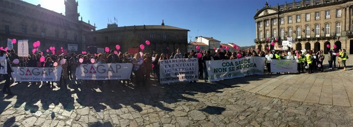 Protesta de trabajadores eventuales del Sergas