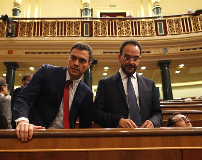 Pedro Sánchez y Antonio Hernando