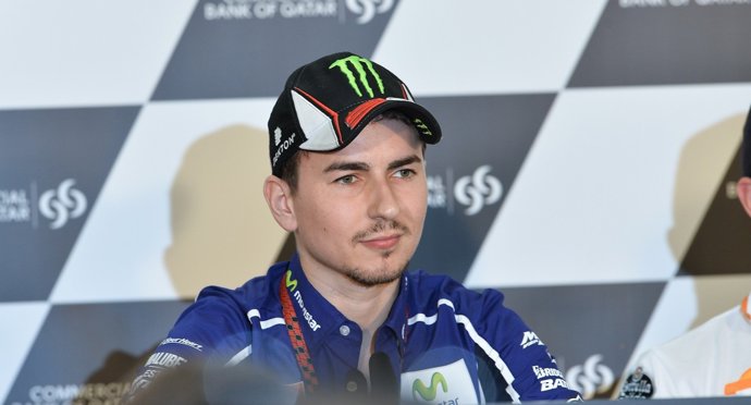 Jorge Lorenzo en rueda de prensa en Losail