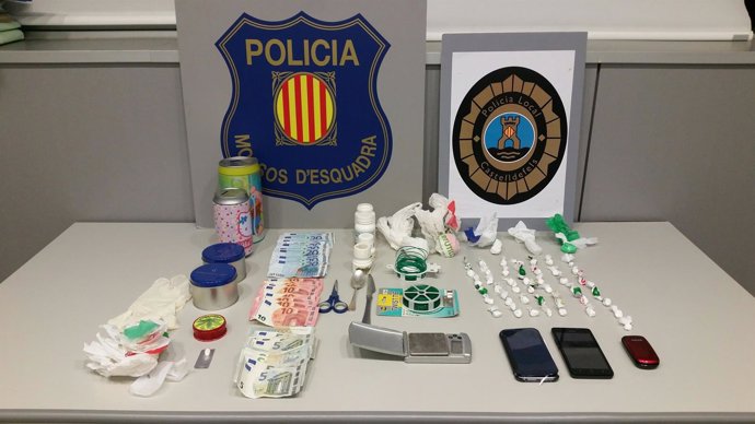 Los Mossos intervinieron al detenido 105 gramos de cocaína