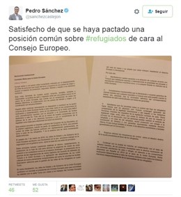 Pedro Sanchez en Twitter