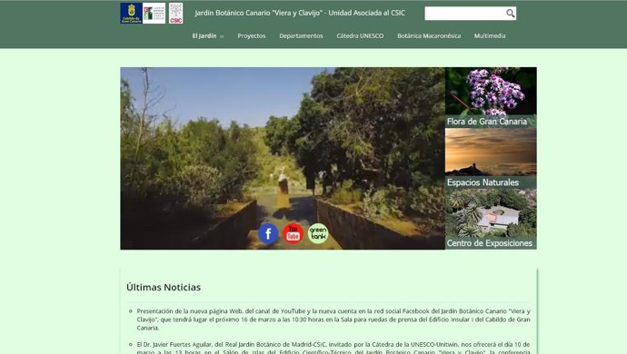 El Jardín Botánico Viera y Clavijo estrena página web