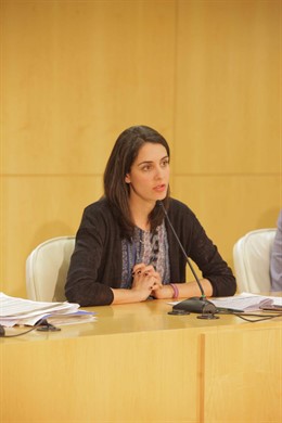 Rita Maestre en rueda de prensa posterior a la Junta de Gobierno