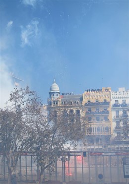 Imagen de la 'mascletà' de este jueves a cargo de Caballer FX Global Foc