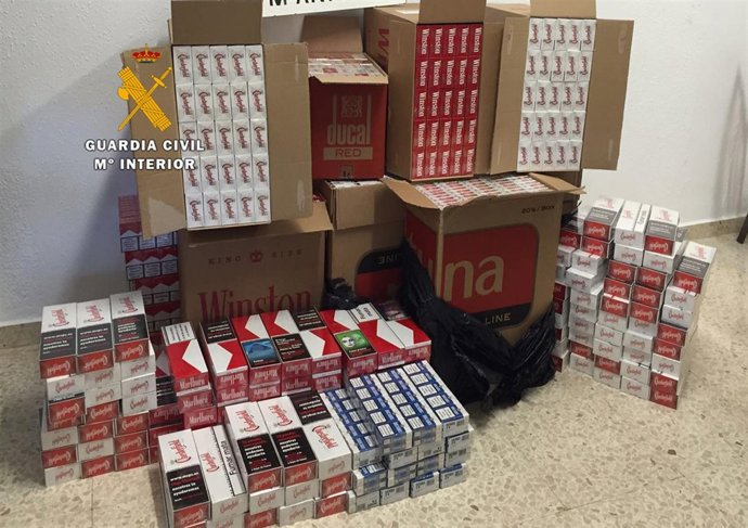 Cajetillas de tabaco de contrabando Guardia Civil