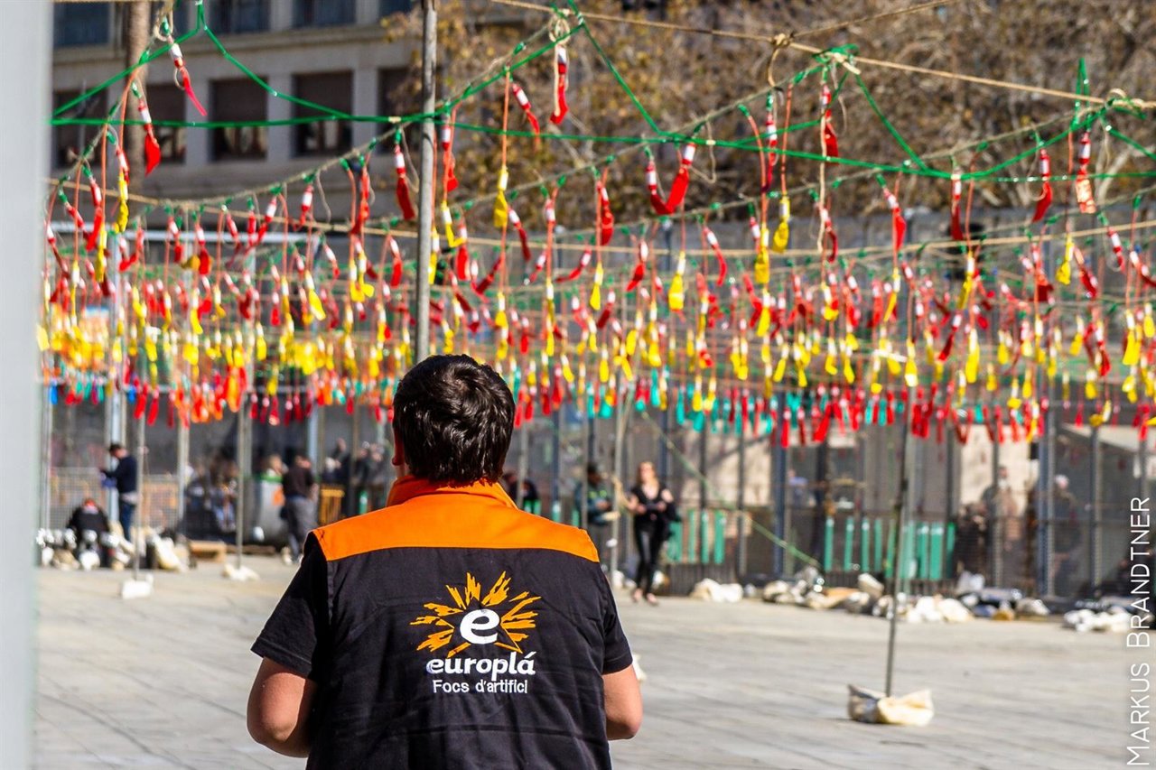 Imagen de una 'mascletà' de Focs d'Artifici Europlá