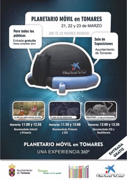 Cartel del Planetario Móvil de Tomares (Sevilla)