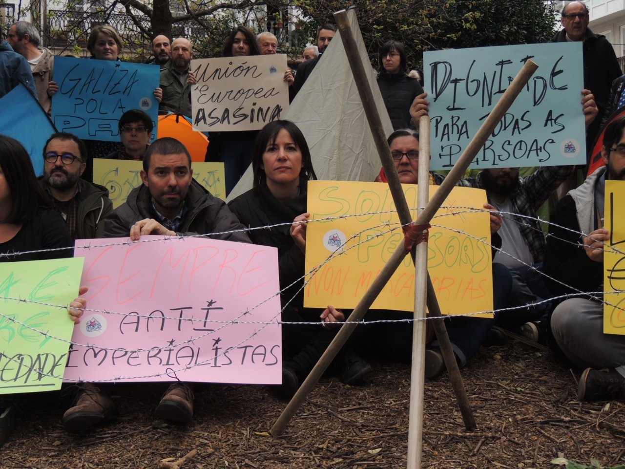 BNG ANA PONTO SIMULACRO CAMPAMENTO CORUÑA CONTRA CRISE REFUXIADOS