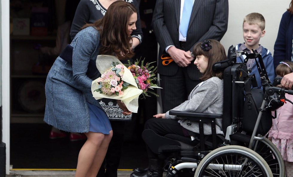 The Duchess of Cambridge talks to wellwishers after opening a new charity shop f