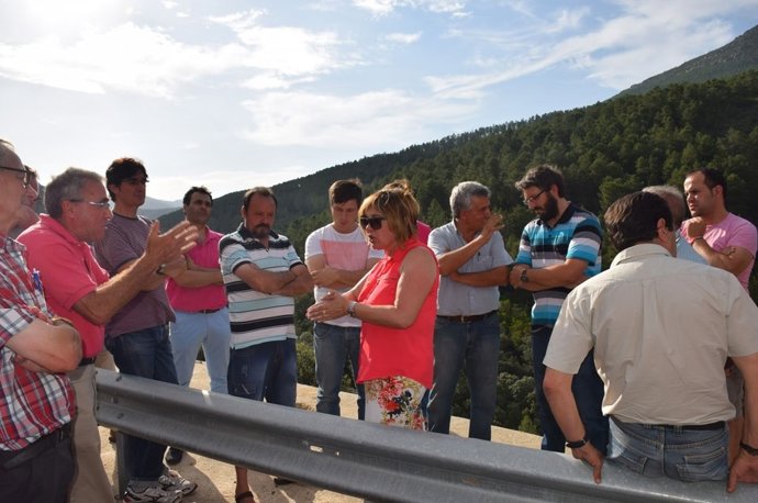 Visita de la presidenta de la Diputación de Cáceres en julio a Las Mestas