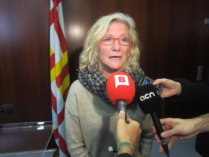 La líder de la CUP Barcelona, Maria José Lecha, en rueda de prensa