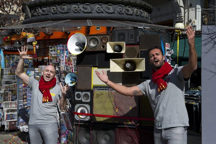 Julio Maldonado y Kiko durante la grabación del spot