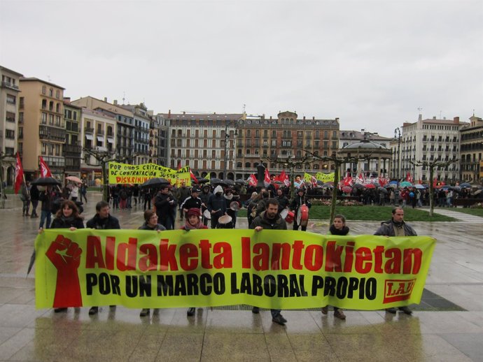 Manifestación de LAB en Pamplona por "un marco laboral propio"