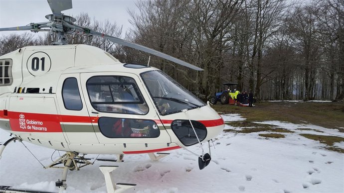 Rescate de un tractorista herido en Leiza