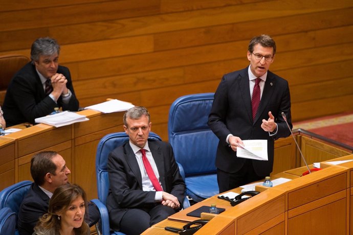 Feijóo en la sesión de control del Parlamento gallego del 16 de marzo de 2016