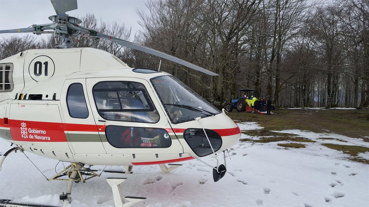 Rescate de un tractorista herido en Leiza
