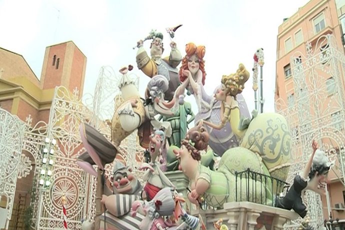 Imagen de la falla Cuba-Literato Azorín ganadora del primer premio