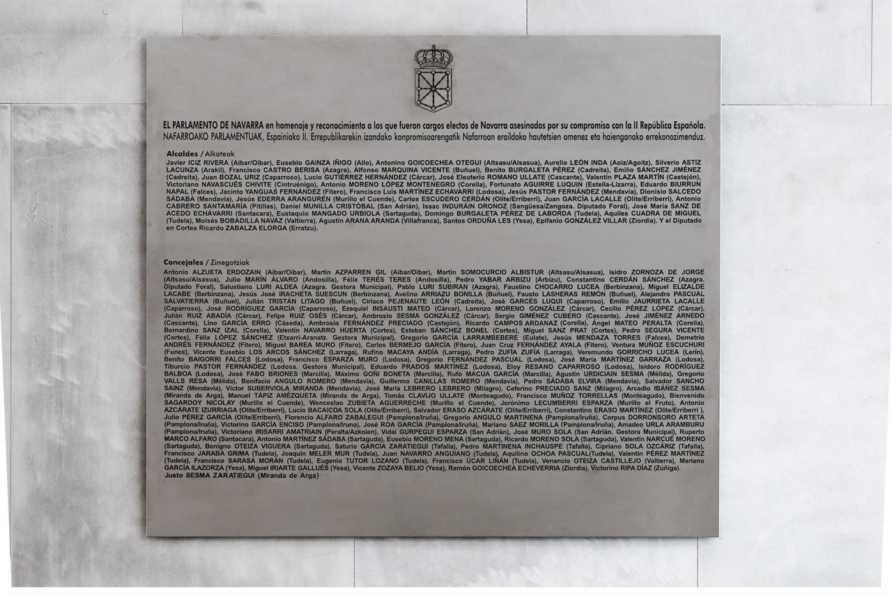 Placa en recuerdo a los cargos electos asesinados en 1936.