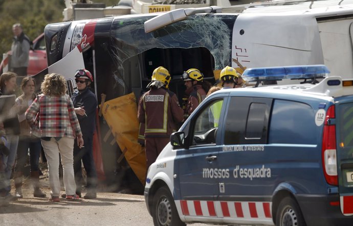 Accidente de autobús en Freginals (Tarragona)