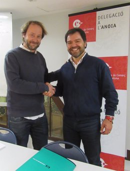 Xavier Badia (pte.Cámara de Barcelona en l'Anoia) y Blai Paco (pte.UEA)