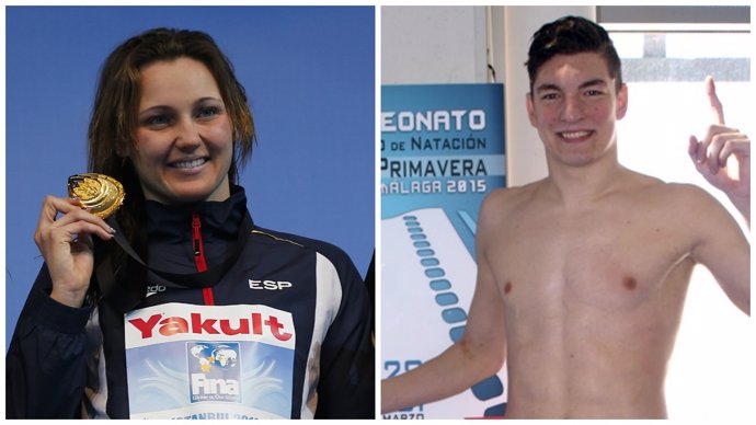 Los nadadores españoles Melani Costa y Miguel Durán