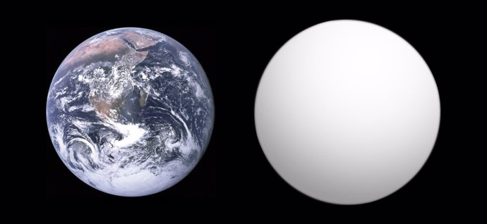 Comparativo de tamaños de la Tierra y Kepler 438b