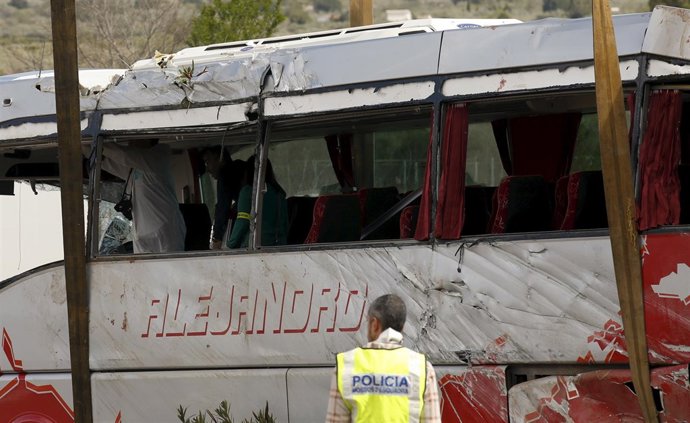 Accidente de autobús en Freginals (Tarragona)