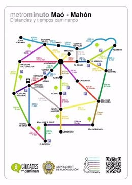 Mapa de Maó, Metrominuto
