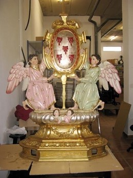 Efigie restaurada del paso de las Cinco Llagas.