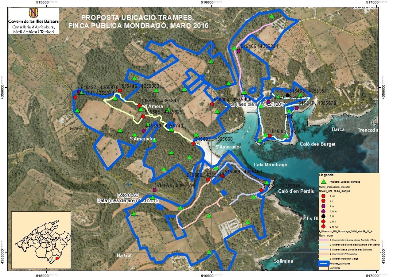 Mapa parque Mondragó