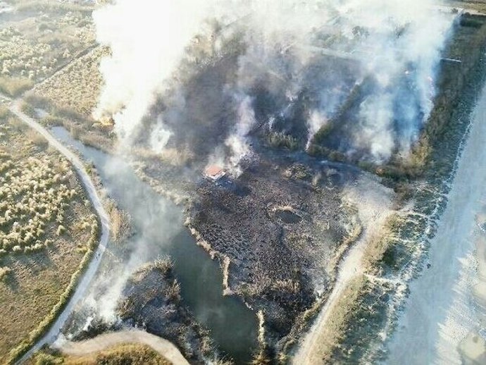 Imagen del incendio e Cullera (Valencia)