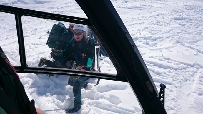 Rescate de un esquiador en el Pirineo de Huesca