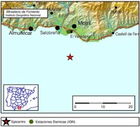Sentido en las costas de Málaga y Granada un terremoto de 3,9