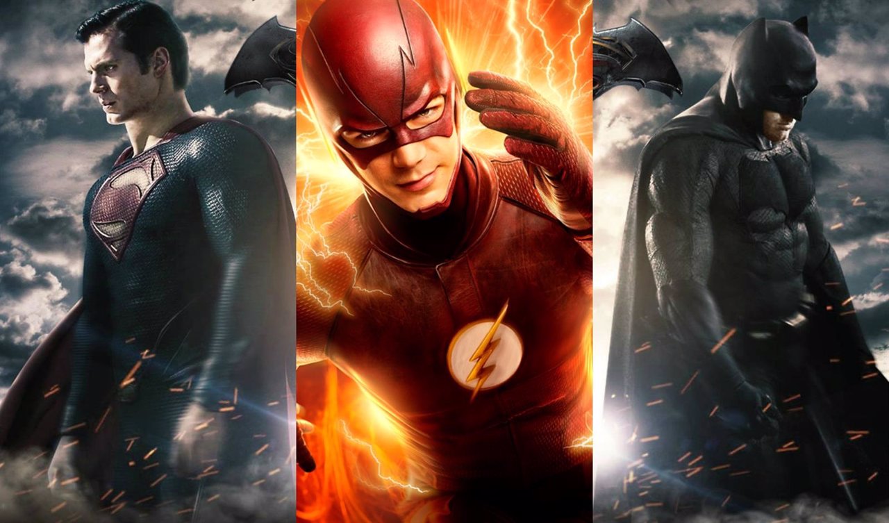 Collage con Batman v Superman y The Flash