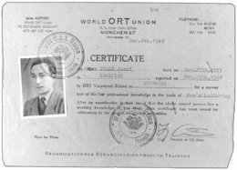 Certificado Joseph Sher, superviviente del Holocausto