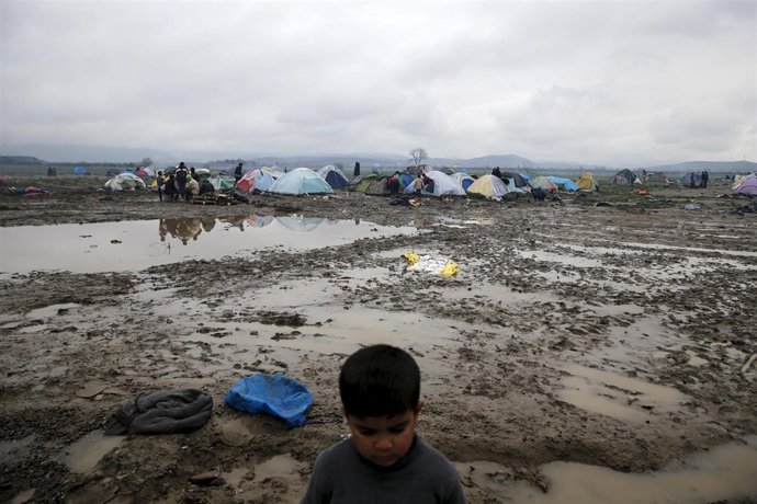 Campamento de refugiados de Idomeni, en Grecia