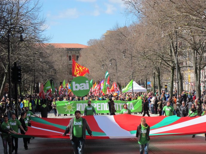 Manifestación del Aberri Eguna en Pamplona
